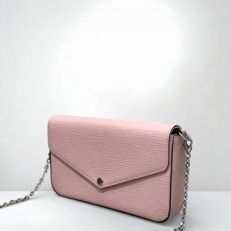 JS0986-LV包包粉色 EPI 水波紋下蓋信封鍊包 M62467-2