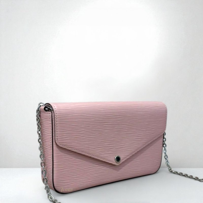 JS0986-LV包包粉色 EPI 水波紋下蓋信封鍊包 M62467-3