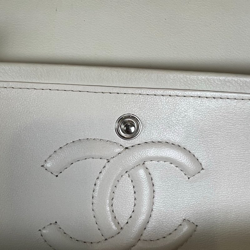 CHANEL CF23 淺灰色牛皮山形紋 A01113/晶片款-11
