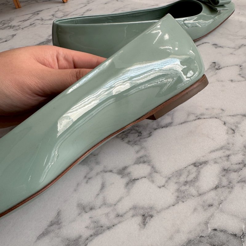 ‼️顏色高級 Ferragamo 蒼翠綠平底鞋 娃娃鞋-7