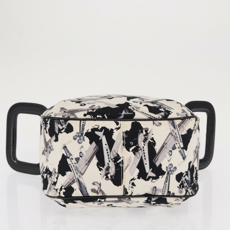 【日本直送】香奈兒航空手袋帆佈白色銀色雙C標誌正品 169837-4