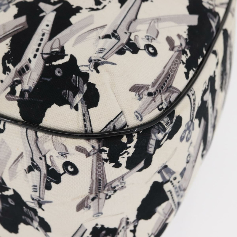 【日本直送】香奈兒航空手袋帆佈白色銀色雙C標誌正品 169837-8