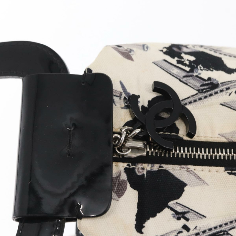 【日本直送】香奈兒航空手袋帆佈白色銀色雙C標誌正品 169837-9