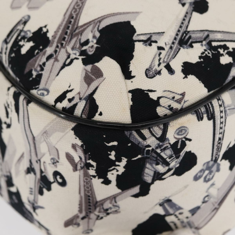 【日本直送】香奈兒航空手袋帆佈白色銀色雙C標誌正品 169837-14