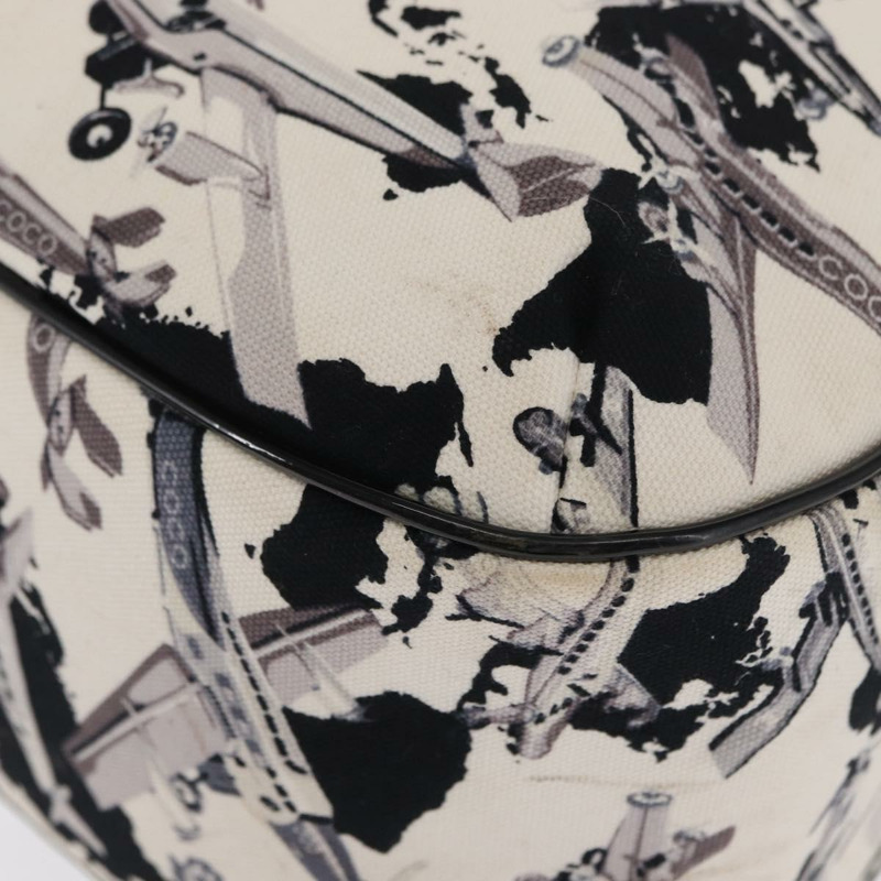 【日本直送】香奈兒航空手袋帆佈白色銀色雙C標誌正品 169837-15