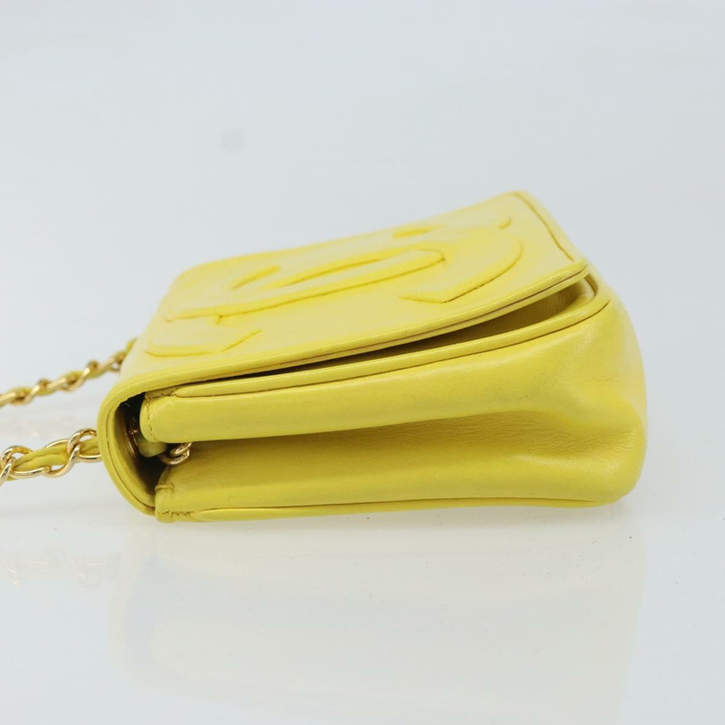 【日本直送】香奈兒 (CHANEL) 鏈條肩背包，羊皮材質，黃金色，CC標誌，正品編號171127V-3