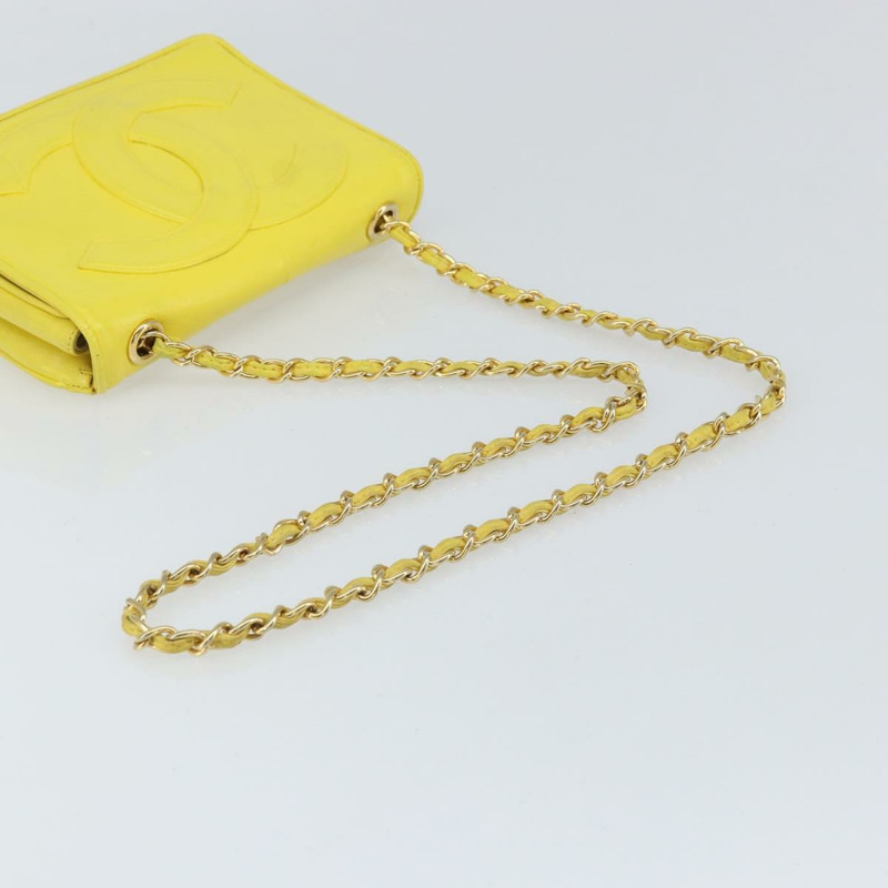 【日本直送】香奈兒 (CHANEL) 鏈條肩背包，羊皮材質，黃金色，CC標誌，正品編號171127V-6