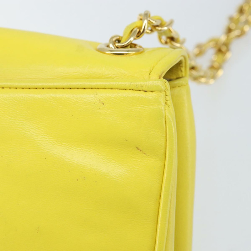 【日本直送】香奈兒 (CHANEL) 鏈條肩背包，羊皮材質，黃金色，CC標誌，正品編號171127V-7