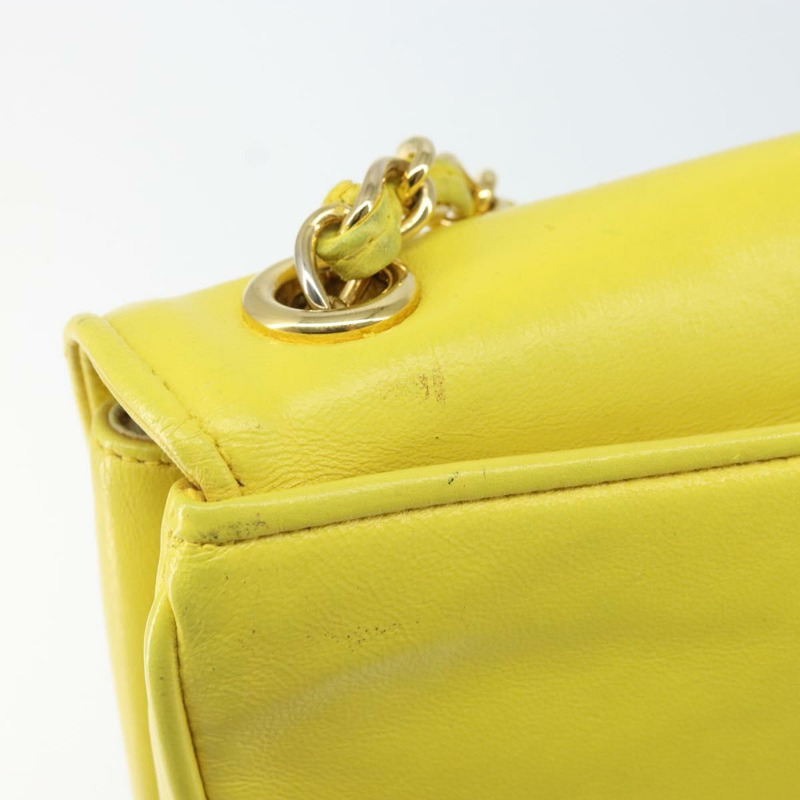 【日本直送】香奈兒 (CHANEL) 鏈條肩背包，羊皮材質，黃金色，CC標誌，正品編號171127V-8