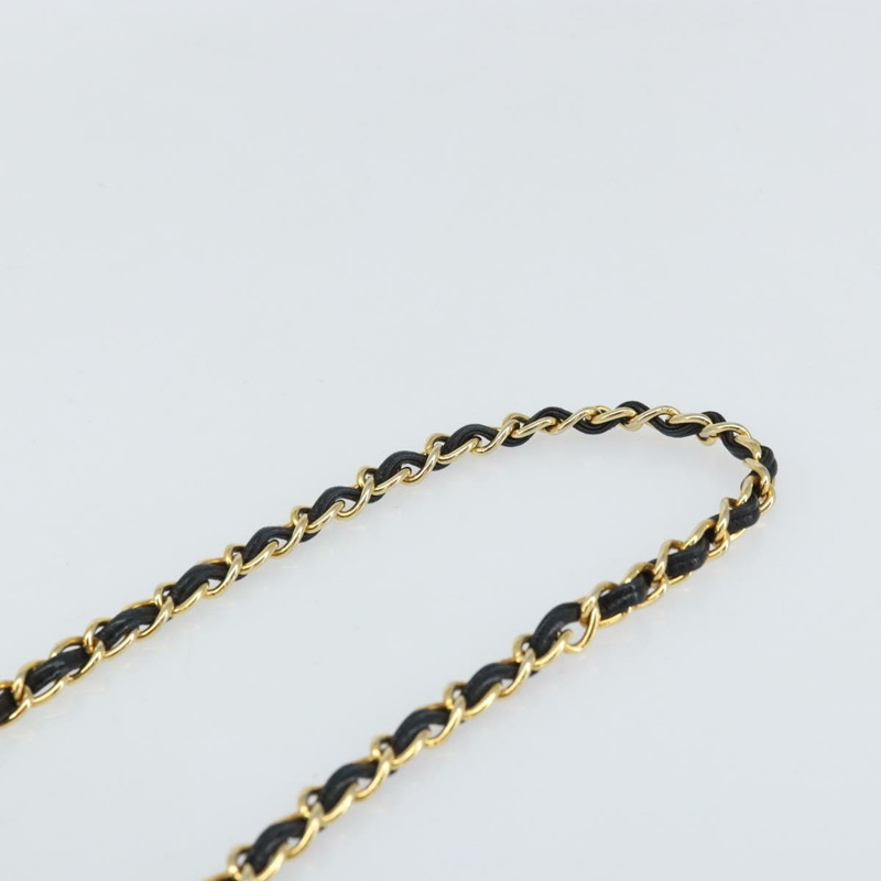 【日本直送】香奈兒 (CHANEL) 絎縫鏈條肩背包，羊皮材質，黑色，金色雙C標誌，正品編號 171174SAV-13