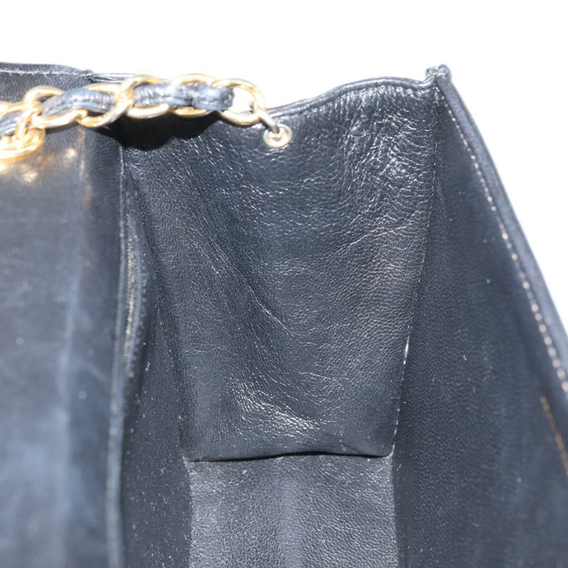 【日本直送】香奈兒 (CHANEL) 絎縫鏈條肩背包，羊皮材質，黑色，金色雙C標誌，正品編號 171174SAV-19