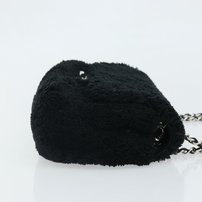 【日本直送】香奈兒 (CHANEL) 鏈條絎縫單肩包 黑色 銀色 CC 標誌 Auth 171160SM-2