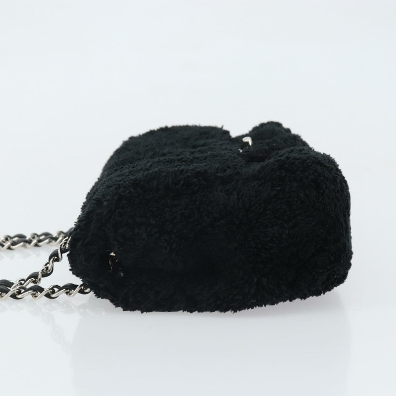 【日本直送】香奈兒 (CHANEL) 鏈條絎縫單肩包 黑色 銀色 CC 標誌 Auth 171160SM-3