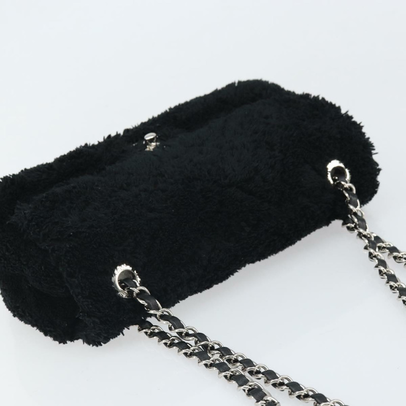 【日本直送】香奈兒 (CHANEL) 鏈條絎縫單肩包 黑色 銀色 CC 標誌 Auth 171160SM-5