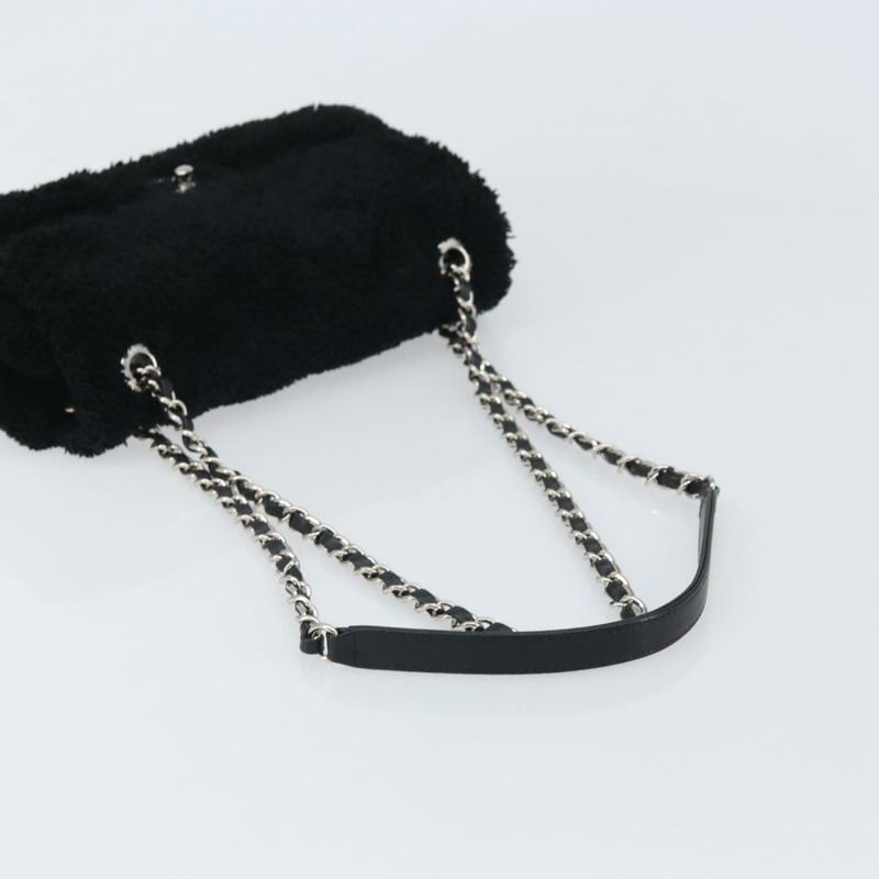 【日本直送】香奈兒 (CHANEL) 鏈條絎縫單肩包 黑色 銀色 CC 標誌 Auth 171160SM-6