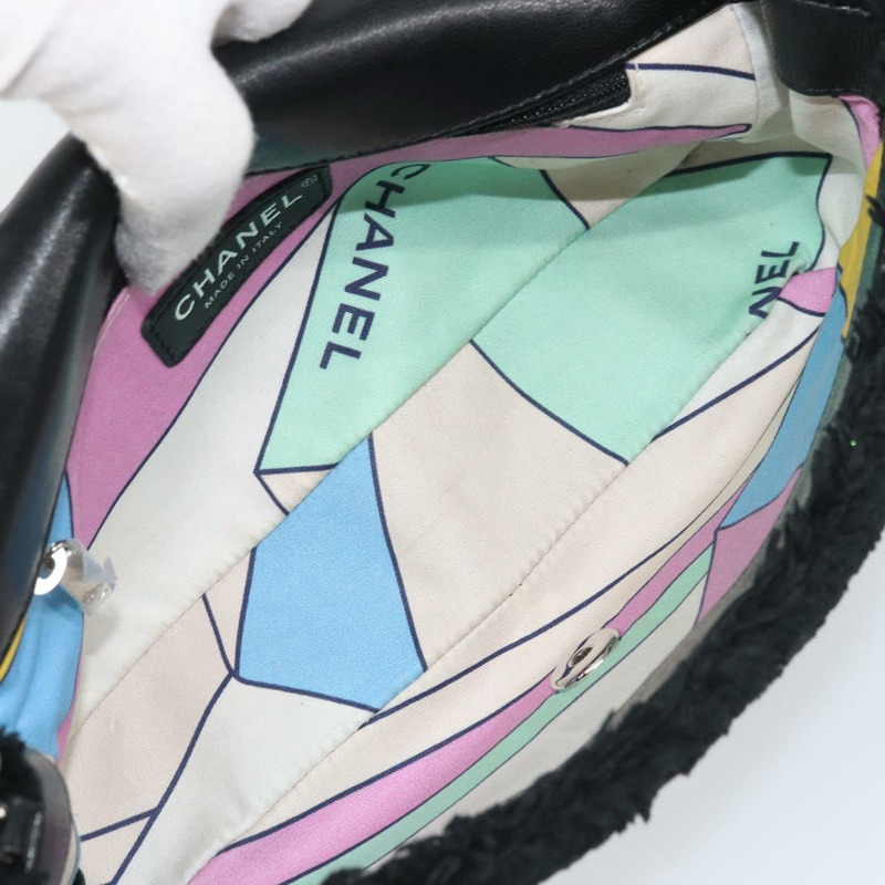 【日本直送】香奈兒 (CHANEL) 鏈條絎縫單肩包 黑色 銀色 CC 標誌 Auth 171160SM-8