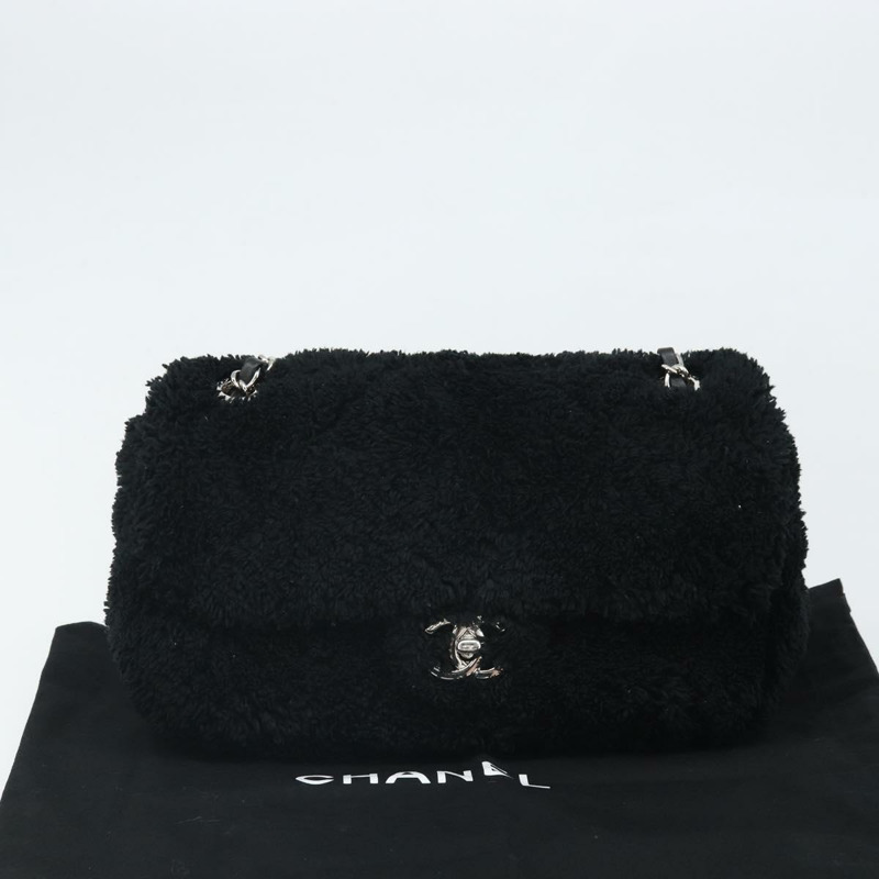 【日本直送】香奈兒 (CHANEL) 鏈條絎縫單肩包 黑色 銀色 CC 標誌 Auth 171160SM-11