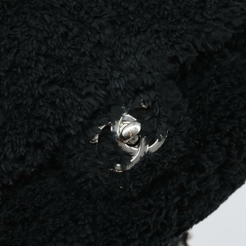 【日本直送】香奈兒 (CHANEL) 鏈條絎縫單肩包 黑色 銀色 CC 標誌 Auth 171160SM-18