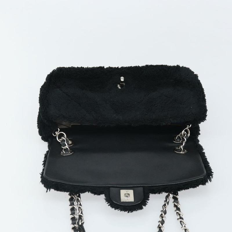 【日本直送】香奈兒 (CHANEL) 鏈條絎縫單肩包 黑色 銀色 CC 標誌 Auth 171160SM-19