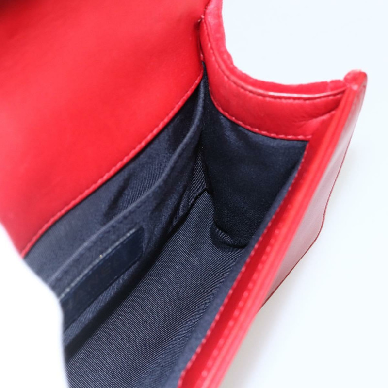 【日本直送】香奈兒 Boy Chanel 鏈條肩背包 絲絨 紅色 金色 CC 標誌 正品 159847V-19