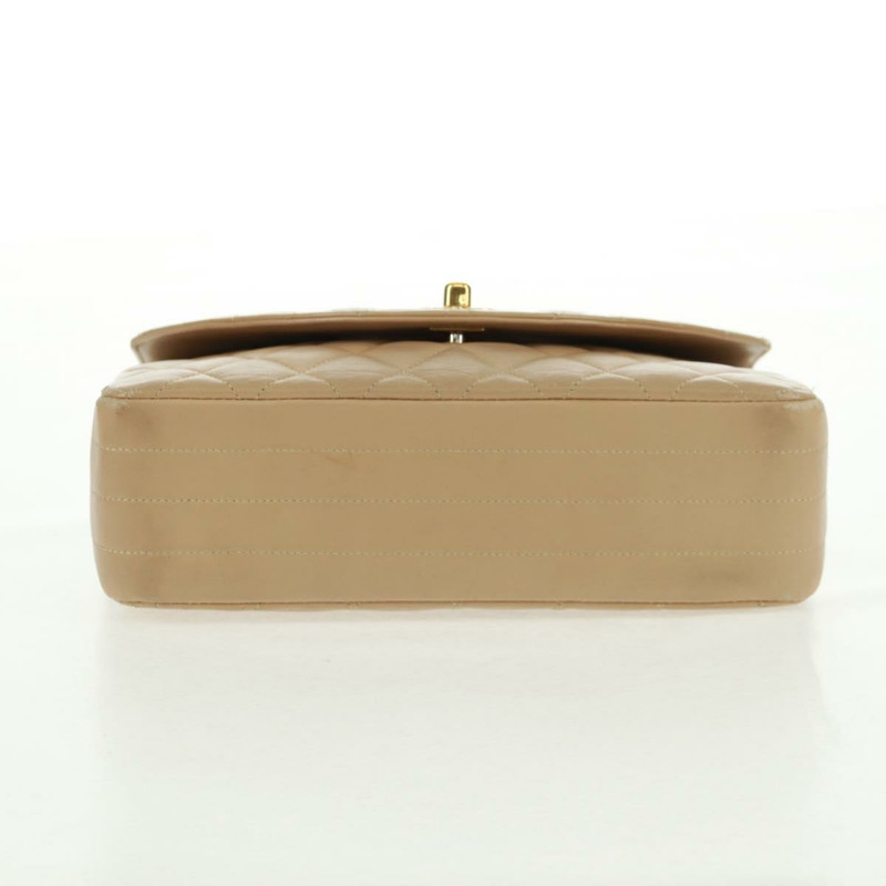 【日本直送】香奈兒 (CHANEL) 絎縫鏈條肩背包,羊皮材質,米色,金色雙C標誌,貨號 171953V-5