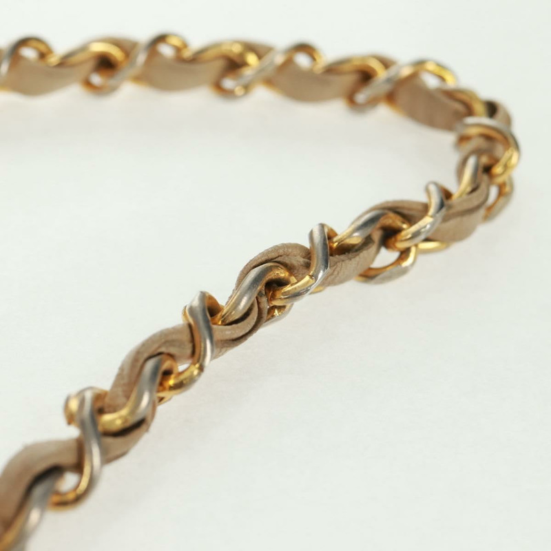 【日本直送】香奈兒 (CHANEL) 絎縫鏈條肩背包,羊皮材質,米色,金色雙C標誌,貨號 171953V-7