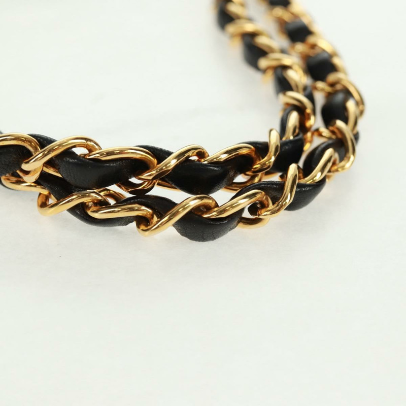 【日本直送】香奈兒 Matelasse 25 雙蓋鏈條包，羊皮材質，黑色，金色雙C標誌，正品 BA10555SM-6