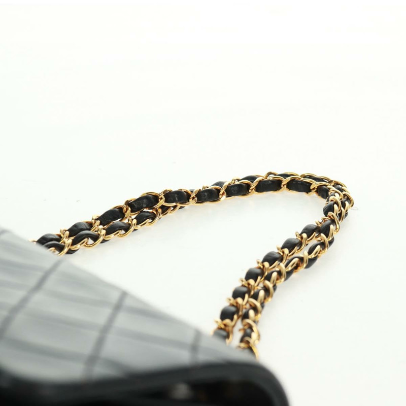 【日本直送】香奈兒 Matelasse 25 雙蓋鏈條包，羊皮材質，黑色，金色雙C標誌，正品 BA10555SM-14