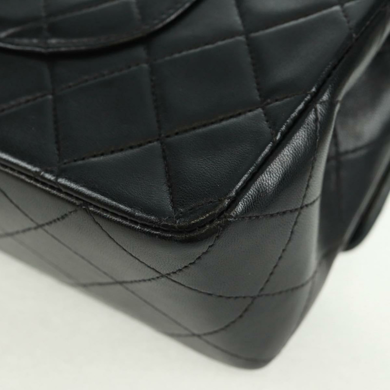 【日本直送】香奈兒 Matelasse 25 雙蓋鏈條包，羊皮材質，黑色，金色雙C標誌，正品 BA10555SM-18