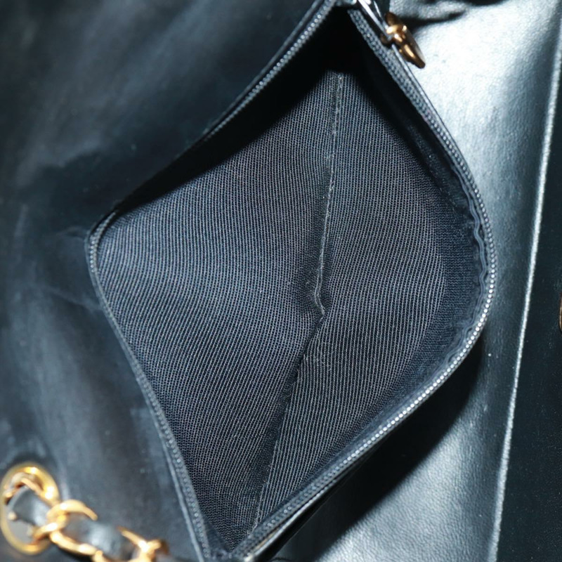 【日本直送】香奈兒 (CHANEL) 絎縫鏈條 Diana 23 手袋,羊皮材質,黑色,金色雙C標誌,正品編號 BA10554SAM-24