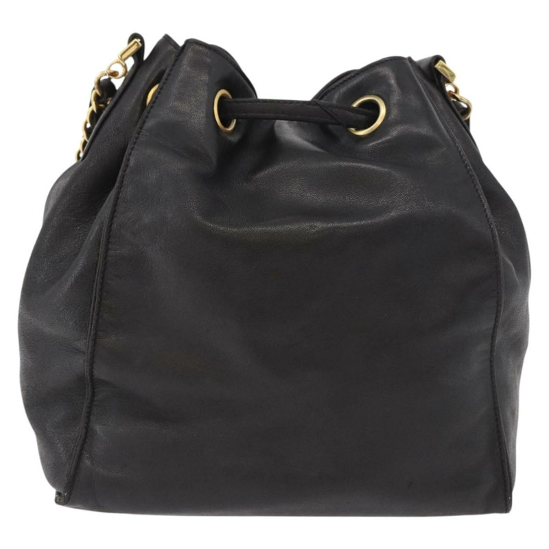 【日本直送】香奈兒 Matelasse 手拿包單肩包 羊皮 黑色 金 CC 標誌 Auth am10781V-1