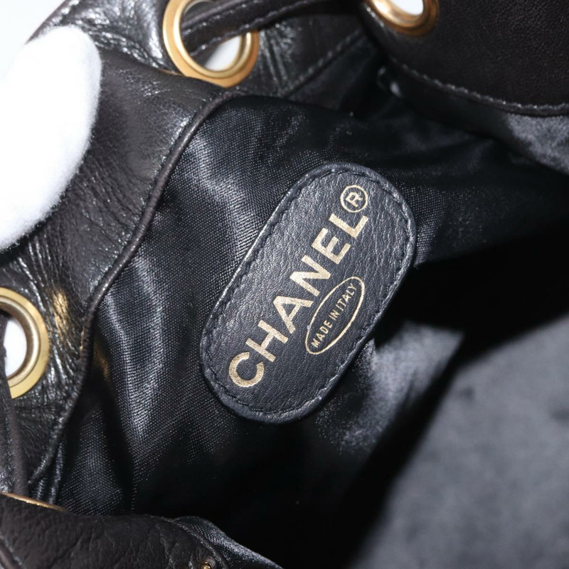【日本直送】香奈兒 Matelasse 手拿包單肩包 羊皮 黑色 金 CC 標誌 Auth am10781V-18