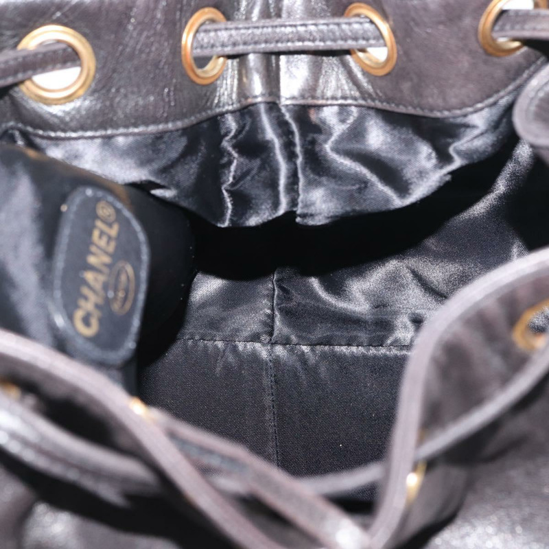 【日本直送】香奈兒 Matelasse 手拿包單肩包 羊皮 黑色 金 CC 標誌 Auth am10781V-19