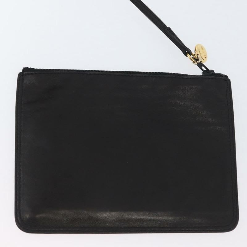 【日本直送】香奈兒 Matelasse 手拿包單肩包 羊皮 黑色 金 CC 標誌 Auth am10781V-22