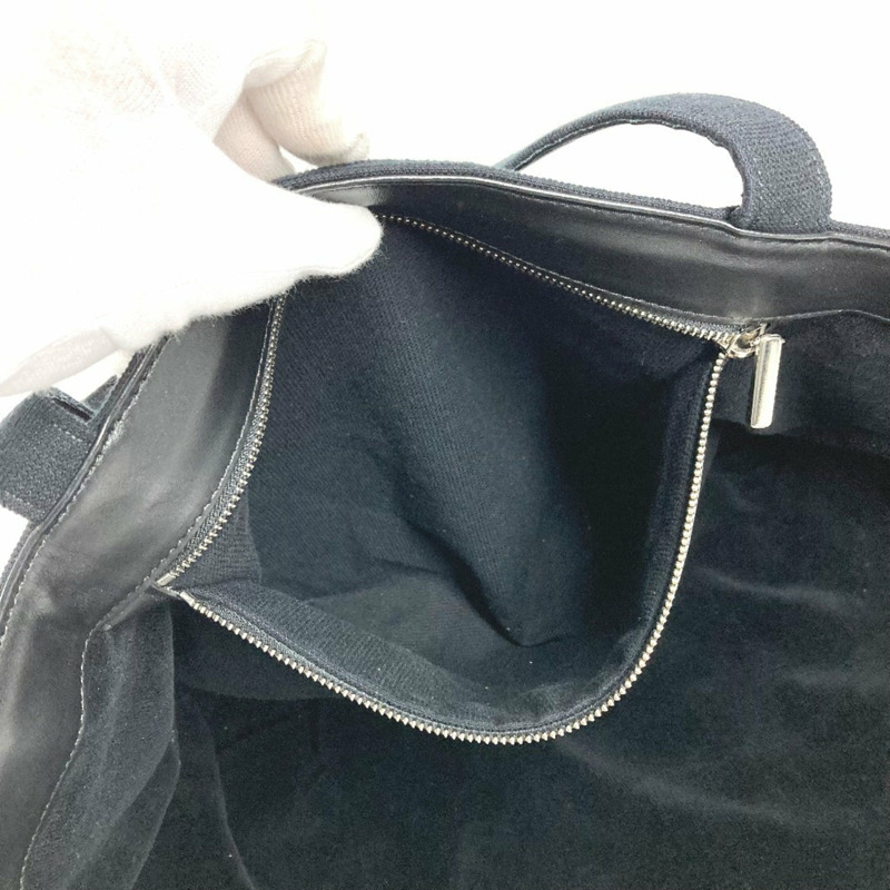 香奈兒沙灘包，絨面，CC標誌，Coco品牌標識，棉質肩帶，女士，黑色-15