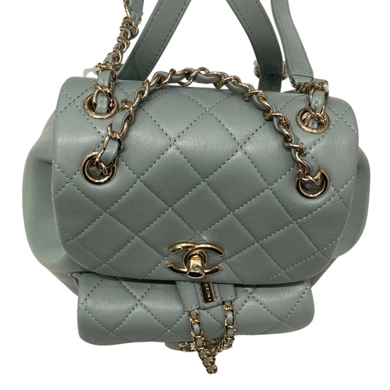 CHANEL 香奈兒 AS3787 Duma Backpack 皮革 後背包 綠色 金釦-5