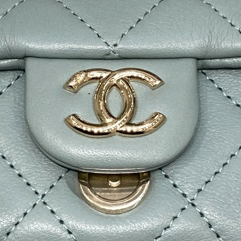 CHANEL 香奈兒 AS3787 Duma Backpack 皮革 後背包 綠色 金釦-10