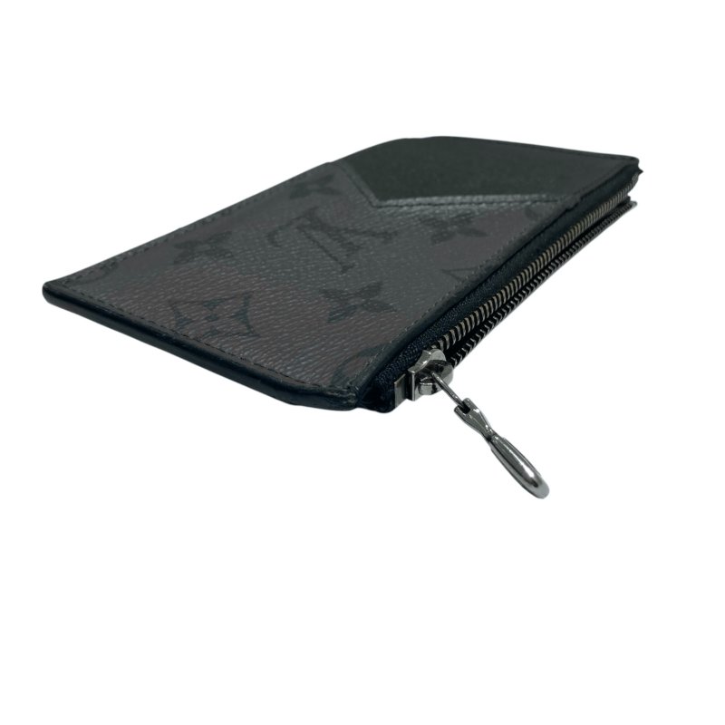 LOUIS VUITTON 路易威登 M69533 MONOGRAM ECLIPSE COIN CARD HOLDER 老花卡夾 黑色 塗層帆布 銀鏈-3