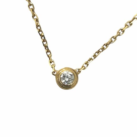 TIFFANY & CO. ELSA PERETTI 單鑽項鍊 K18YG 黃K金 鑽石