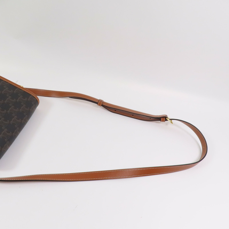 CELINE Trionphe帆布Folco金扣肩背袋-4