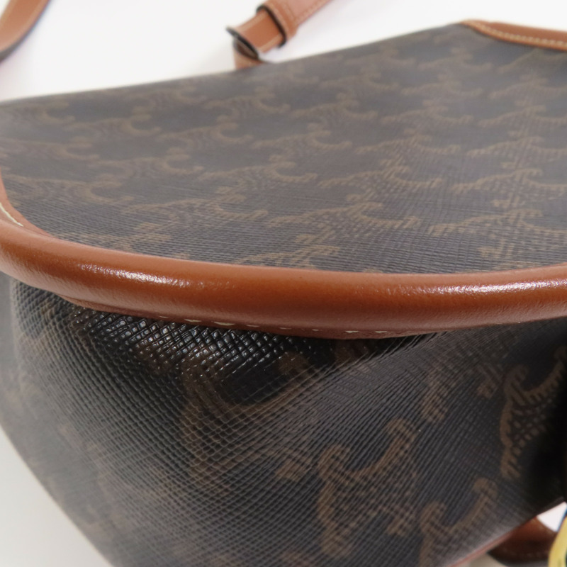 CELINE Trionphe帆布Folco金扣肩背袋-8