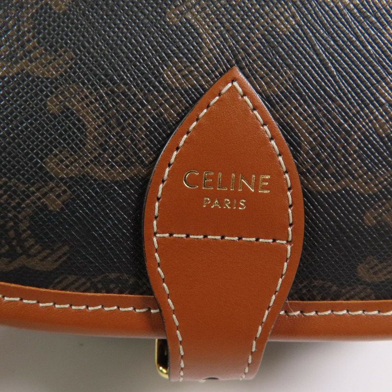 CELINE Trionphe帆布Folco金扣肩背袋-9