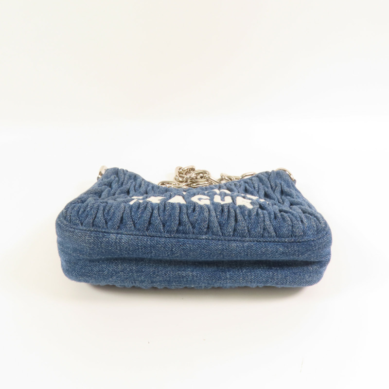 Miu Miu 牛仔布2Way Shoulder Bag銀扣手挽肩背兩用袋-3