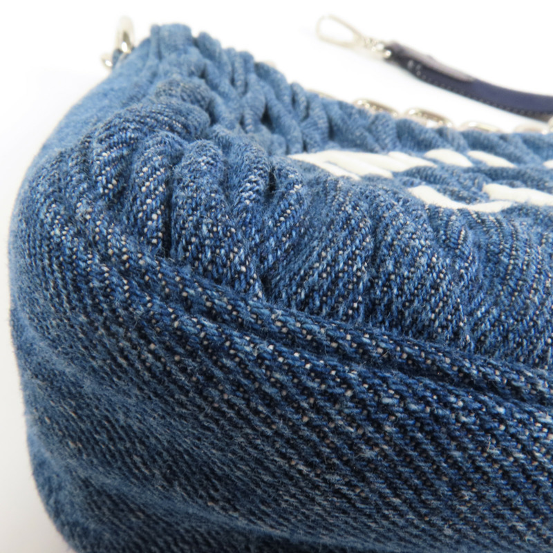 Miu Miu 牛仔布2Way Shoulder Bag銀扣手挽肩背兩用袋-6