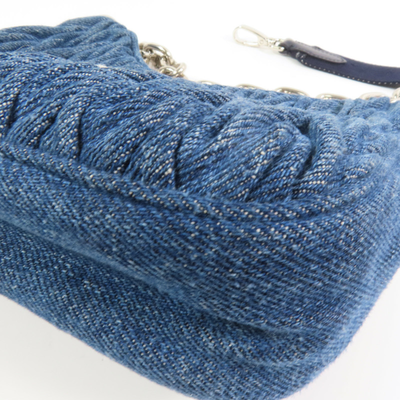 Miu Miu 牛仔布2Way Shoulder Bag銀扣手挽肩背兩用袋-7