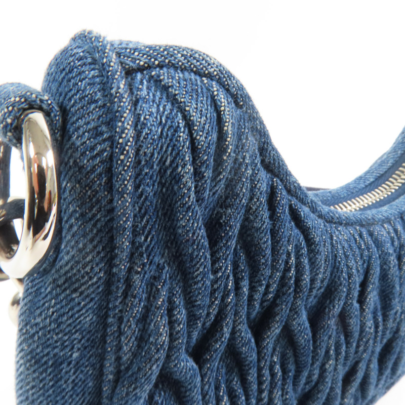 Miu Miu 牛仔布2Way Shoulder Bag銀扣手挽肩背兩用袋-10