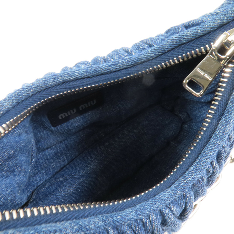 Miu Miu 牛仔布2Way Shoulder Bag銀扣手挽肩背兩用袋-13