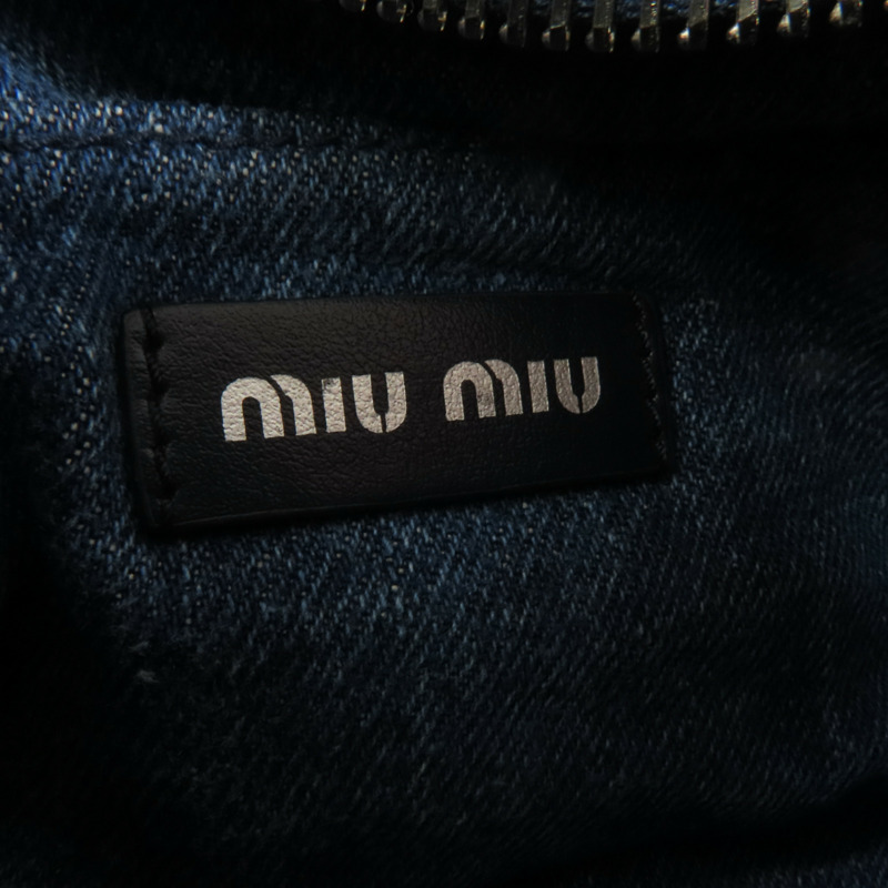 Miu Miu 牛仔布2Way Shoulder Bag銀扣手挽肩背兩用袋-14