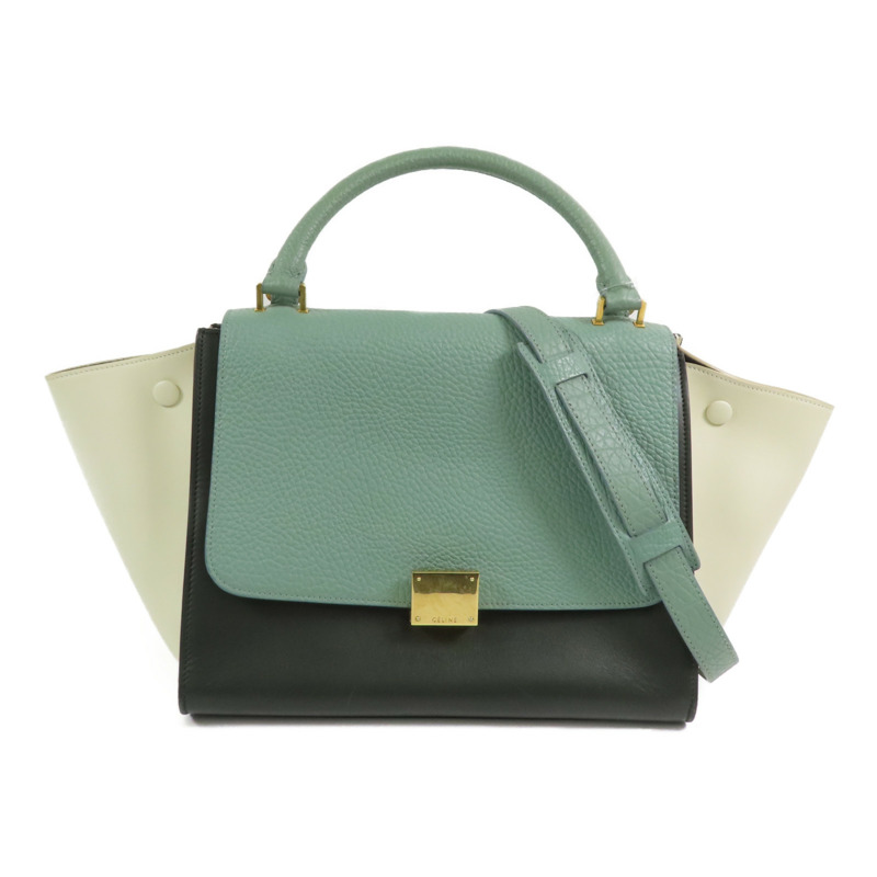 CELINE 牛皮皮革Trapeze金扣手挽肩背兩用袋-0