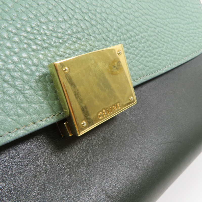 CELINE 牛皮皮革Trapeze金扣手挽肩背兩用袋-11